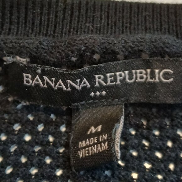 Banana Republic Womens Fishnet Sweater Size M Edgy Biker Gothic Artsy Black - Picture 4 of 6